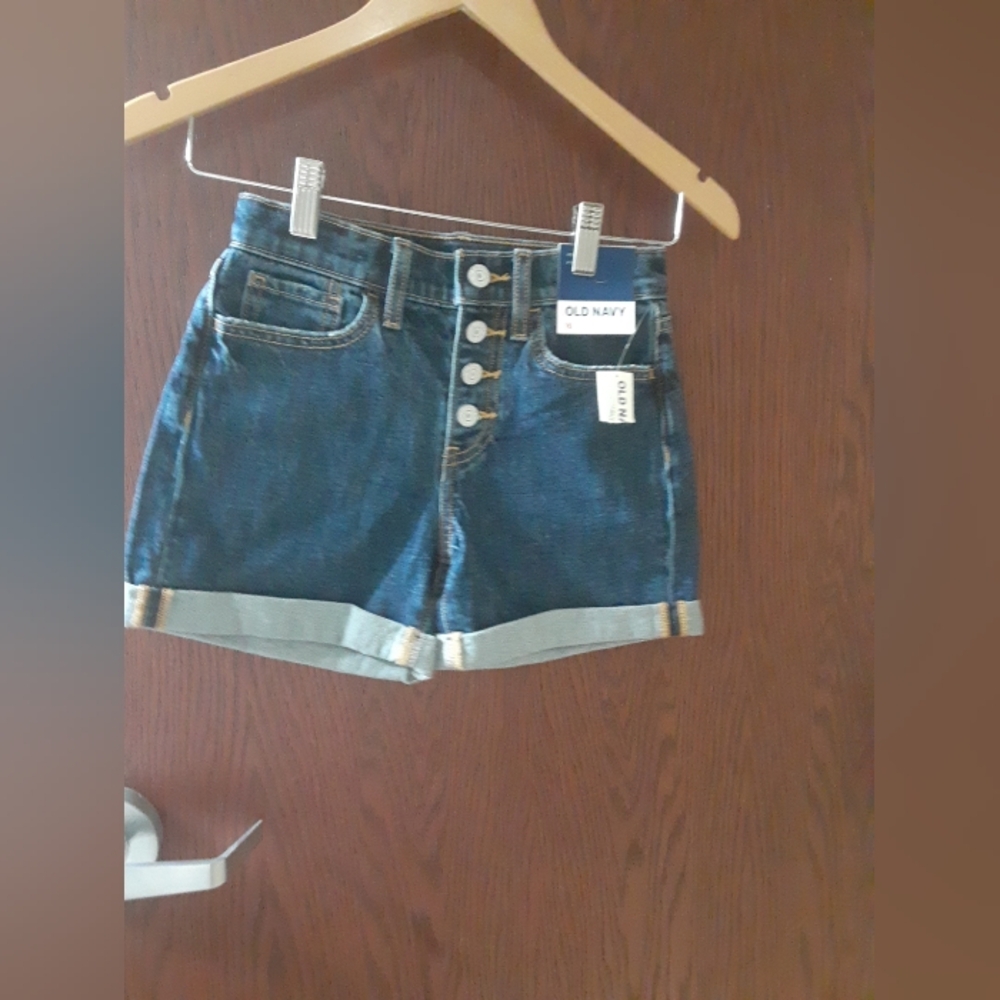Old Navy NWT Jean Shirts High Rise Girls Size 10  Dark Blue Summer Beach Spring